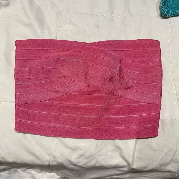 Hot Pink Bandage Crop Top - Picture 3 of 4